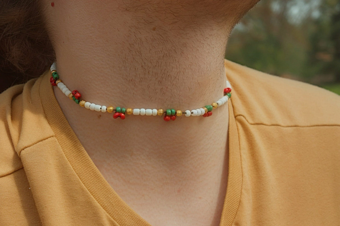 Handmade Cherry Bead Jewelry Set – Necklace & Bracelet Pair