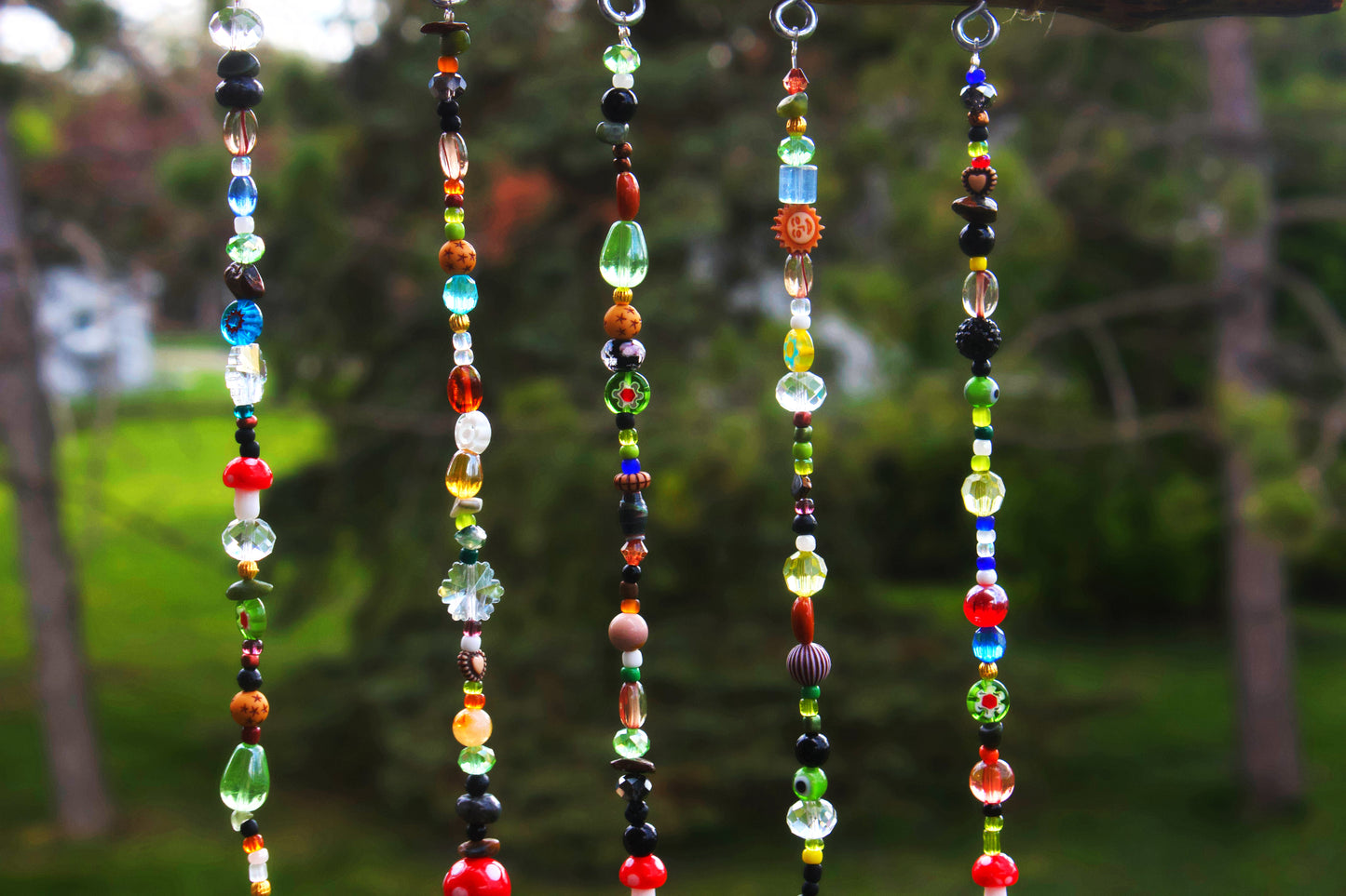 Handmade Boho Beaded Wall Hanging – Colorful & Light-Catching