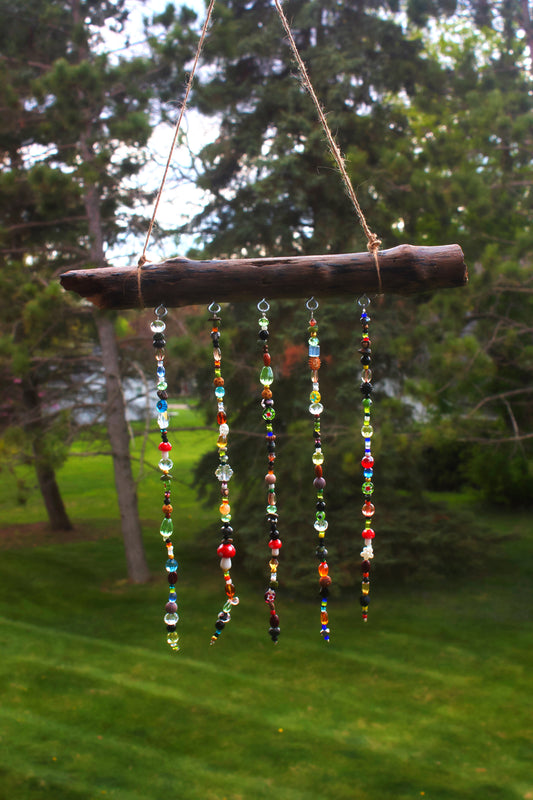 Handmade Boho Beaded Wall Hanging – Colorful & Light-Catching
